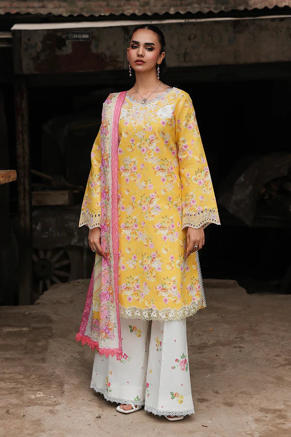 NISSA Floral Symphony – Embroidered & Printed Lawn Suit by Rajbari (Unstitched) 07