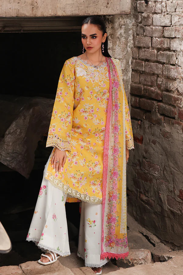 NISSA Floral Symphony – Embroidered & Printed Lawn Suit by Rajbari (Unstitched) 07