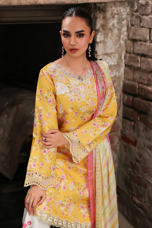 NISSA Floral Symphony – Embroidered & Printed Lawn Suit by Rajbari (Unstitched) 07