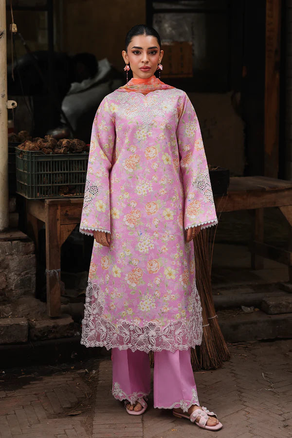 NISSA Floral Symphony – Embroidered & Printed Lawn Suit by Rajbari (Unstitched) 03