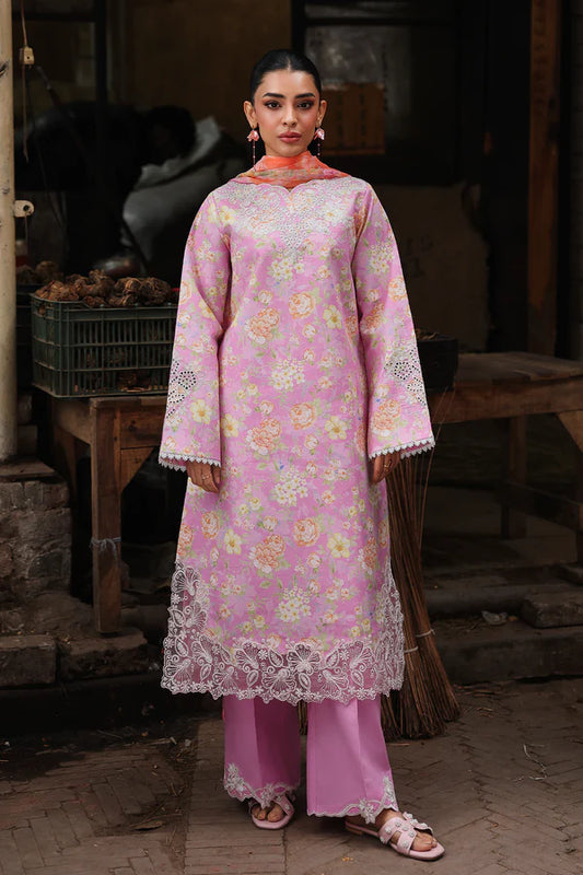 NISSA Floral Symphony – Embroidered & Printed Lawn Suit by Rajbari (Unstitched) 03