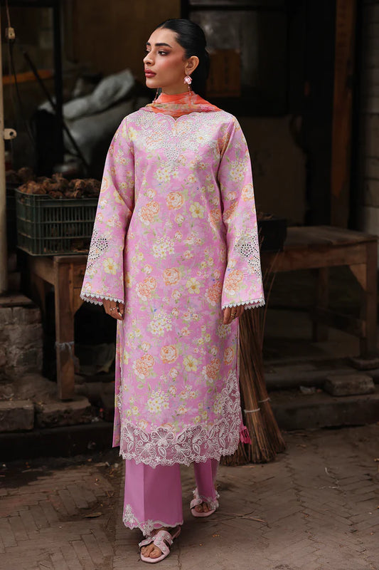 NISSA Floral Symphony – Embroidered & Printed Lawn Suit by Rajbari (Unstitched) 03