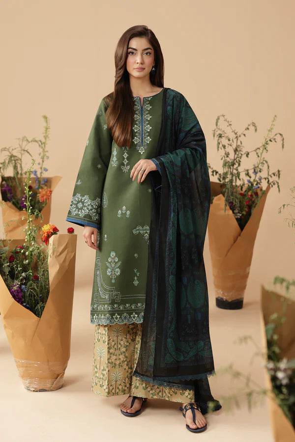 RajBari Jahaan Embroidered Lawn 3 Piece Unstitched Suit (07)