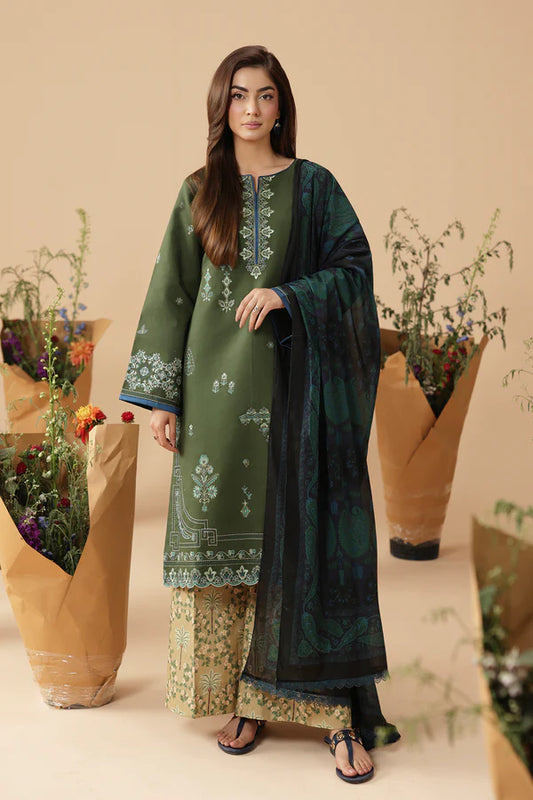 RajBari Jahaan Embroidered Lawn 3 Piece Unstitched Suit (07)