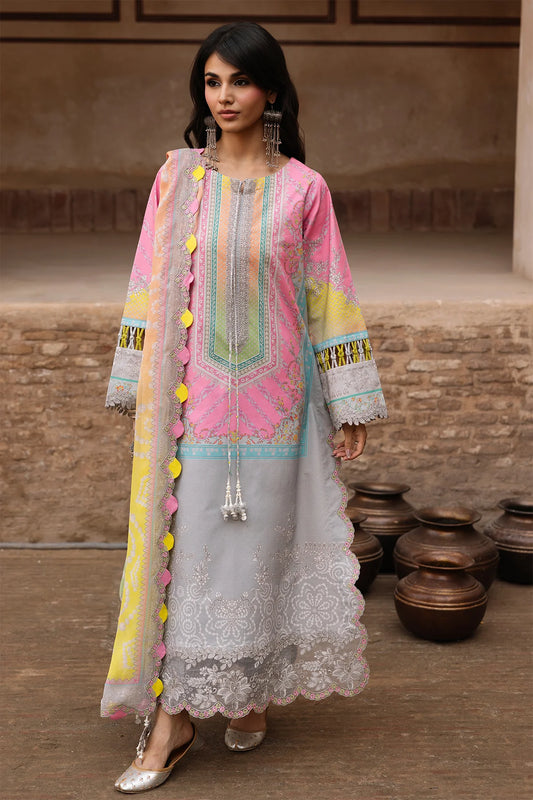 Charizma Chunri-Embroidered Printed Lawn Unstitched Suit with Chiffon Dupatta (CHN6-01)