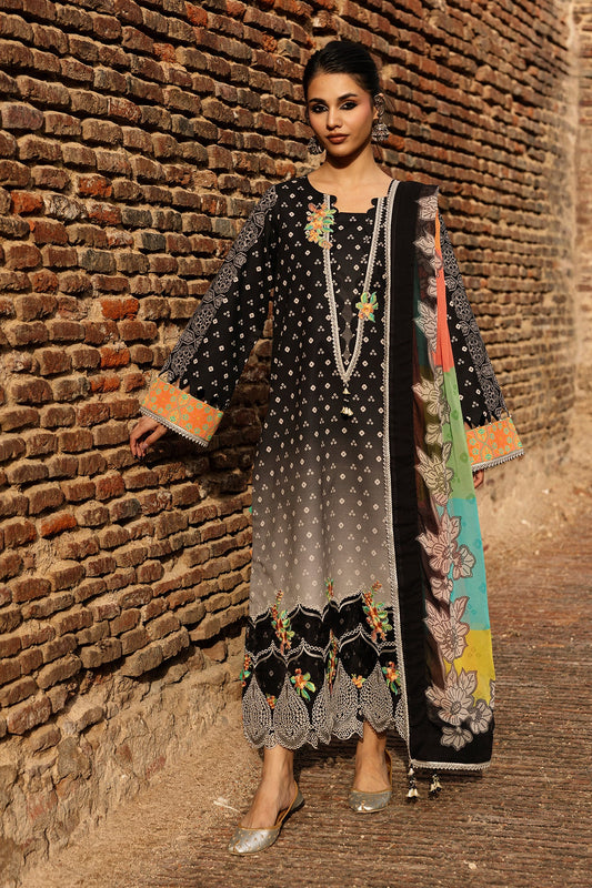 Charizma Chunri-Embroidered Printed Lawn Unstitched Suit with Chiffon Dupatta (CHN6-02)