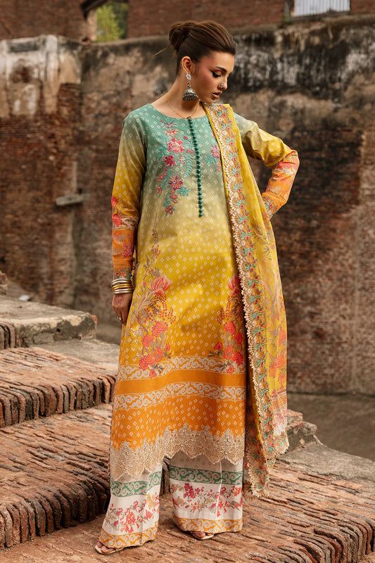 Charizma Chunri-Embroidered Printed Lawn Unstitched Suit with Chiffon Dupatta (CHN6-03)
