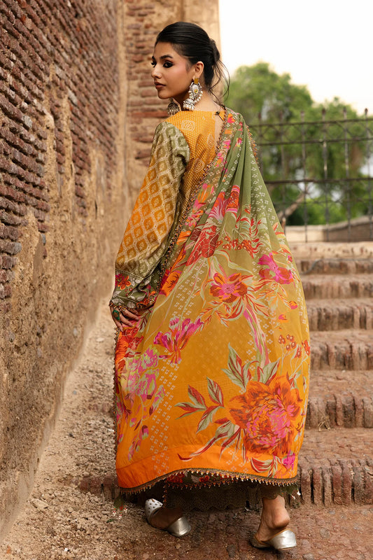 Charizma Chunri-Embroidered Printed Lawn Unstitched Suit with Chiffon Dupatta (CHN6-05)