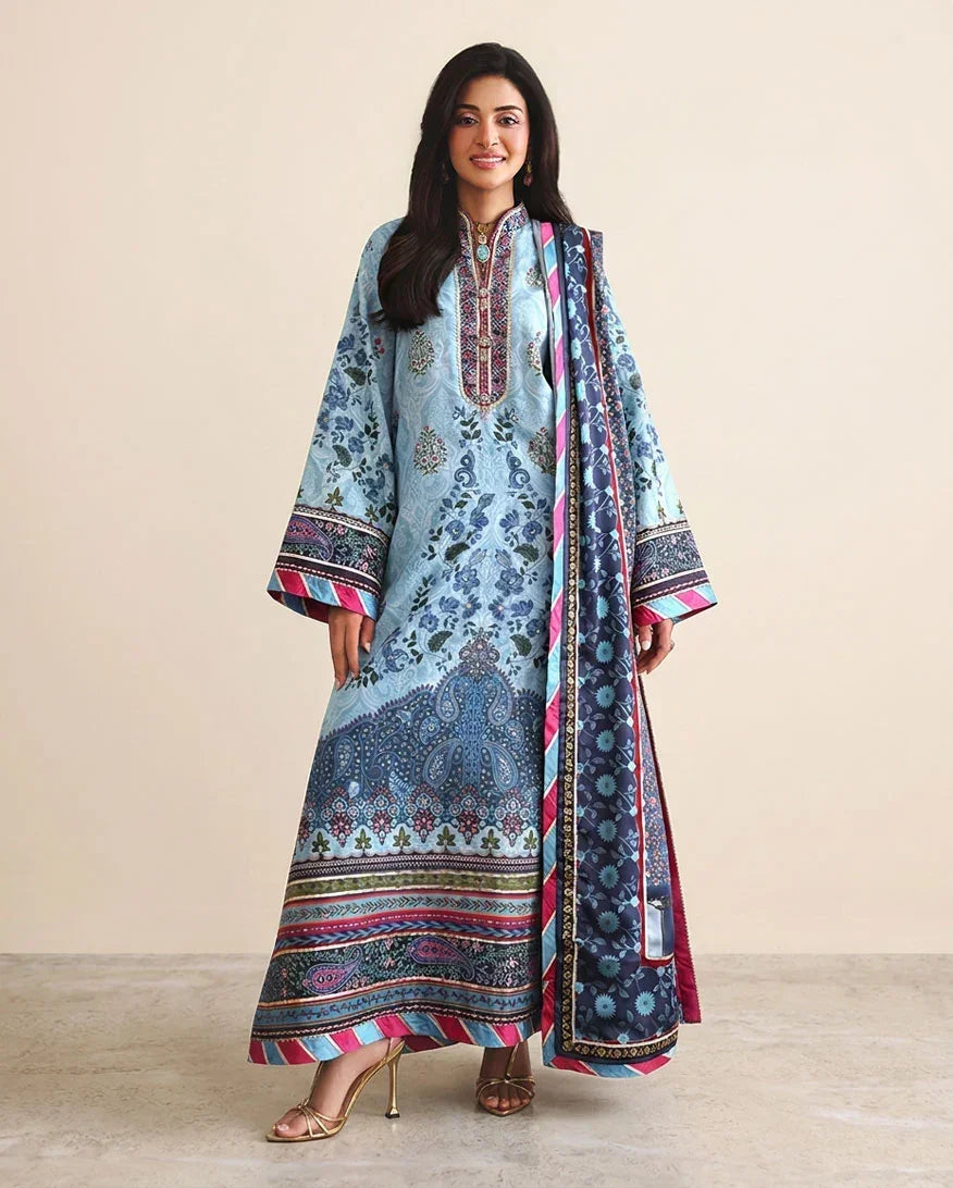 Hemline by Mushq Nirvana 26 Embroidered 3-Piece Unstitched Suit (In my Element)