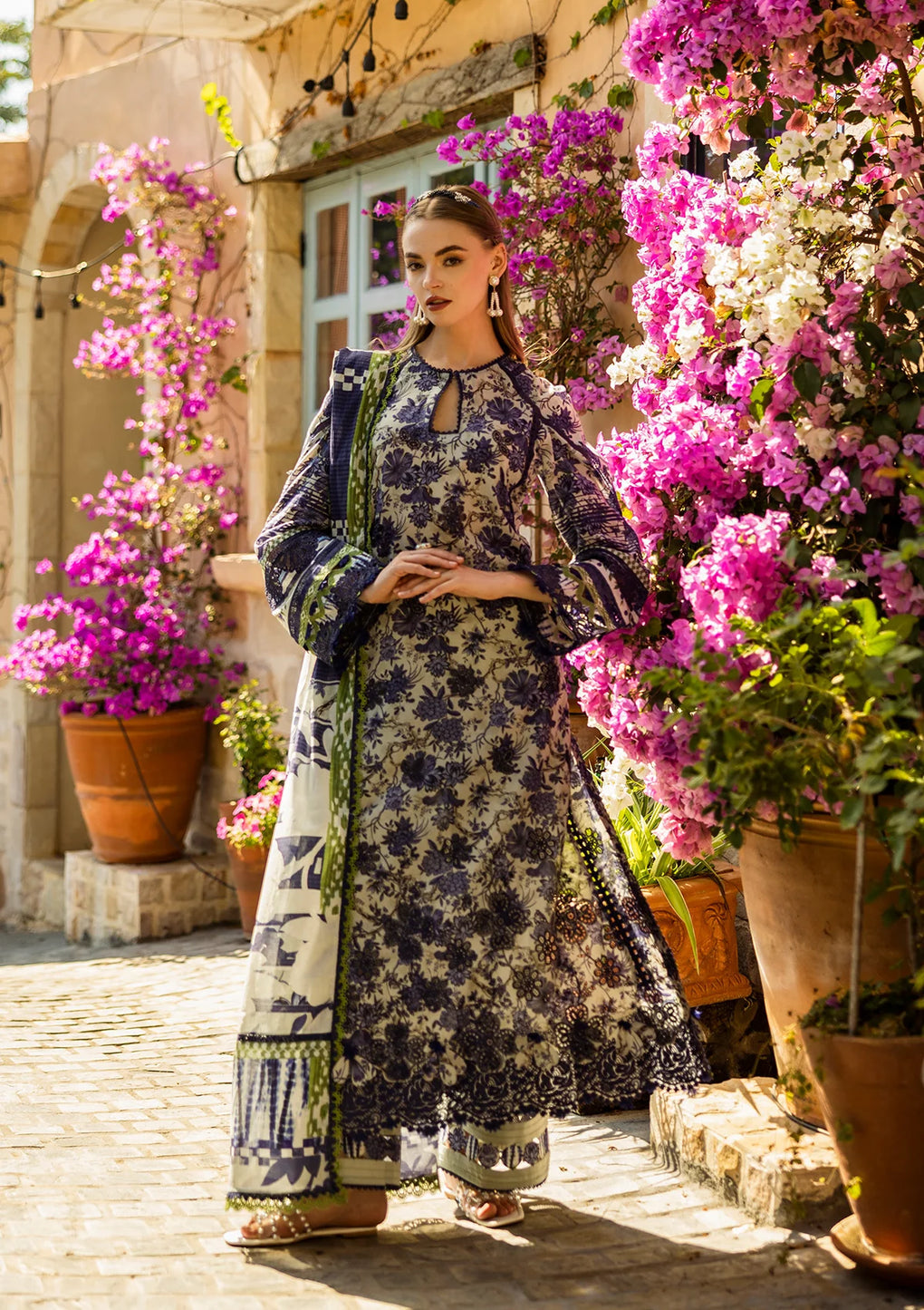 Elaf ELK-01A Blue Blossom Chikankari 25
