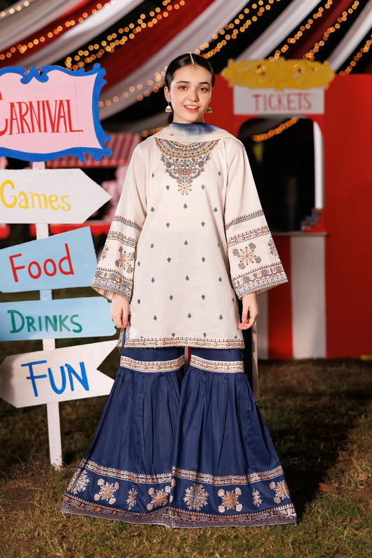Garnet Embroidered Lawn Stitched 3 Piece Suit (Tinkle Toes) | Summer Collection 2026