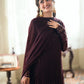 AZURE - EID ENSEMBLES unstitch chiffon 3 pc suite (Nectar Rouge)