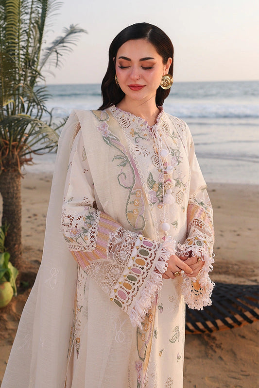 QALAMKAR Sahil | Luxury Chikankari Embroidered 3PC Lawn Suit with Rocket Net Dupatta | ILARA