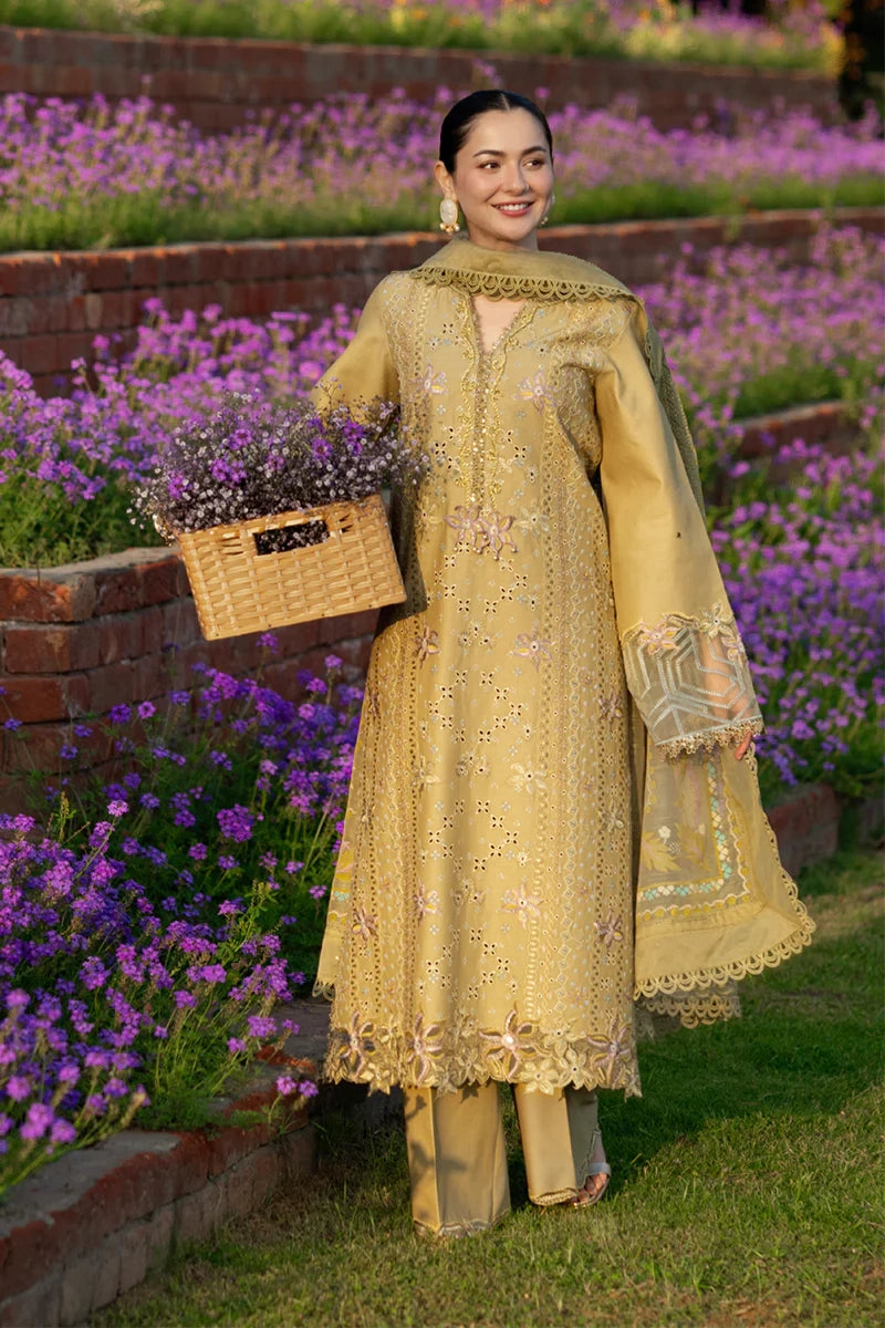Rang Rasiya- Embroidered Lawn 3PC Unstitched Suit with Net Dupatta (Raha)