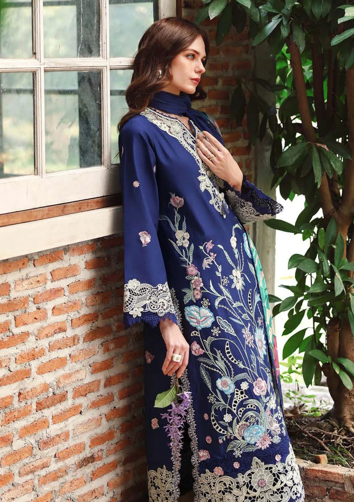 Hemline By Mushq - Secret Garden 26 Unstitched Suit (Sylphae)