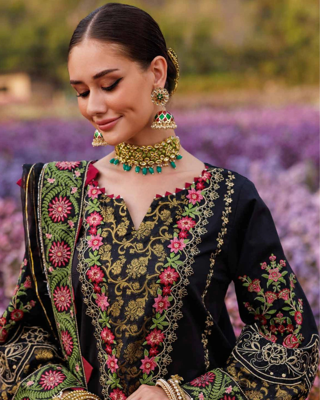 Charizma Zouq Eid Premium 3-Piece Embroidered Lawn Suit (Unstitched) CZ5-03