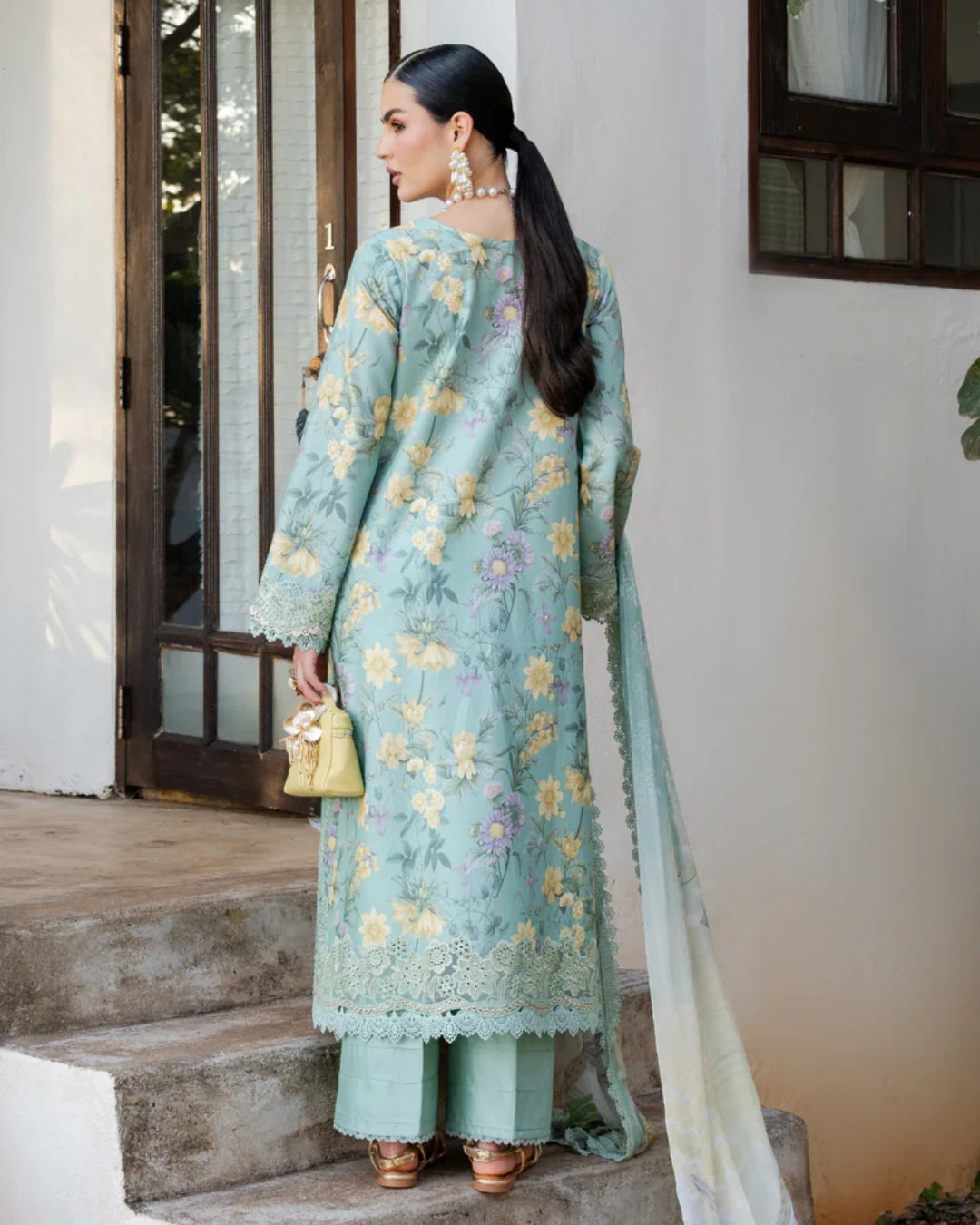 Aabyaan Shezlin Chikankari Lawn 2026 – Embroidered 3 Piece Suit (Unstitched) AZ-03