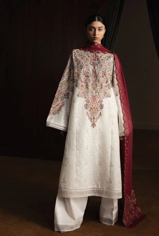 ZSJ SATORI – Stillness & Luxury | Embroidered Pima Lawn Unstitched 3-Piece Suit HIKARI-D7