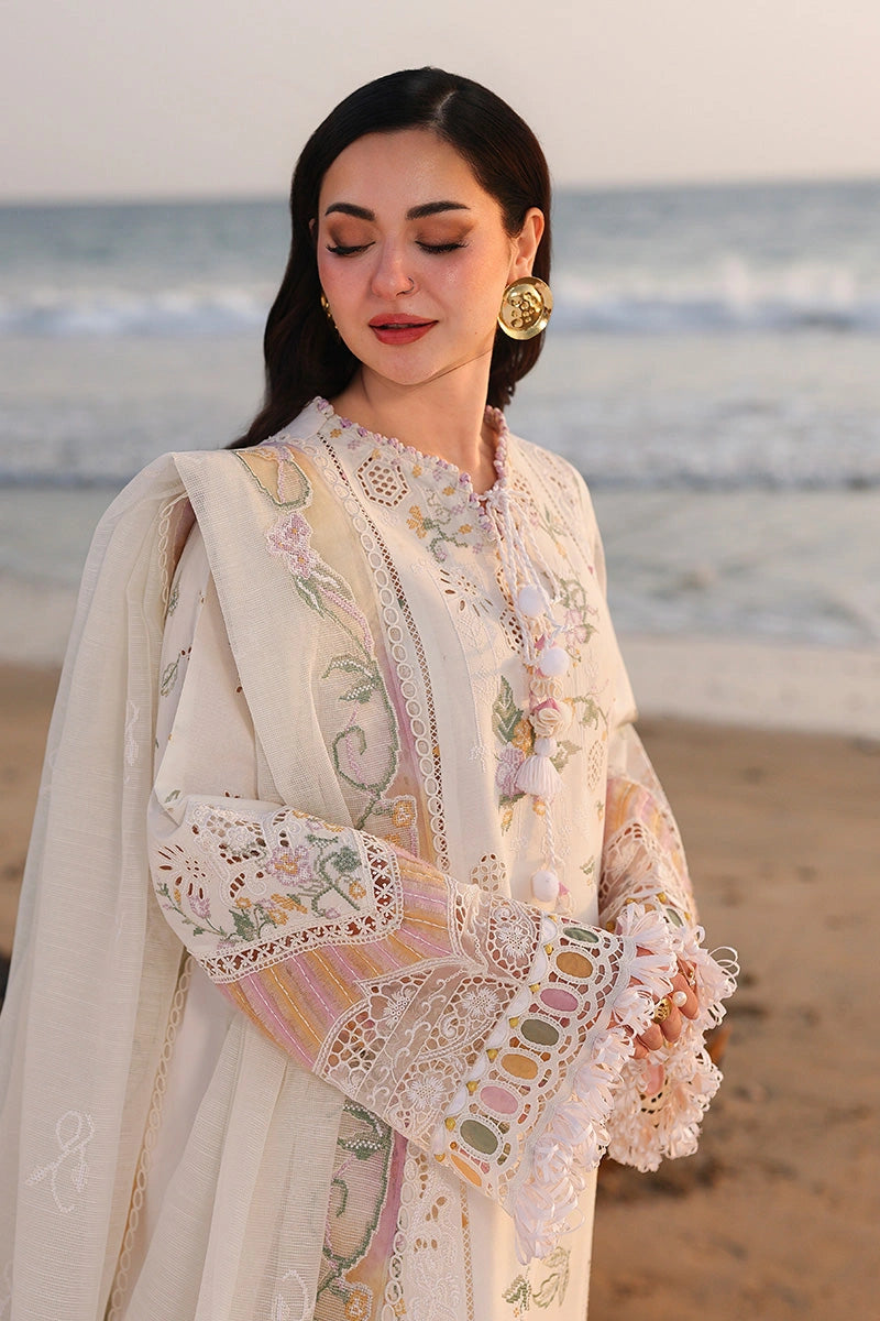 QALAMKAR Sahil | Luxury Chikankari Embroidered 3PC Lawn Suit with Rocket Net Dupatta | ILARA