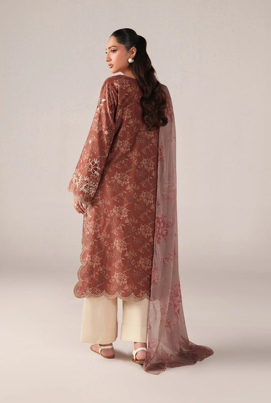 IZNIK Luxury Lawn Collection – SS-10 | Rust 3-Piece Set