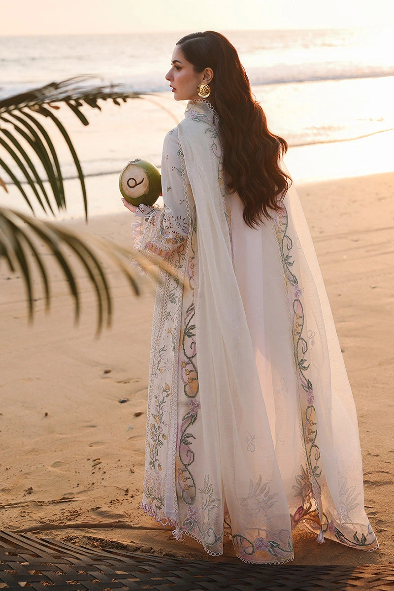 QALAMKAR Sahil | Luxury Chikankari Embroidered 3PC Lawn Suit with Rocket Net Dupatta | ILARA