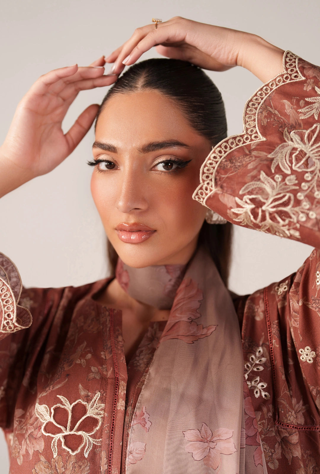 IZNIK Luxury Lawn Collection – SS-10 | Rust 3-Piece Set