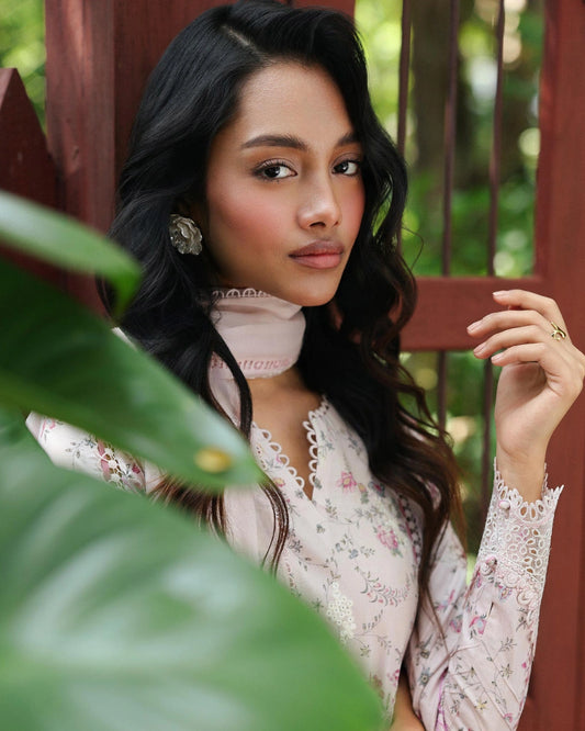 Qalamkar Qprints | Digital Printed Lawn Chikankari Embroidered Suit | AILSA