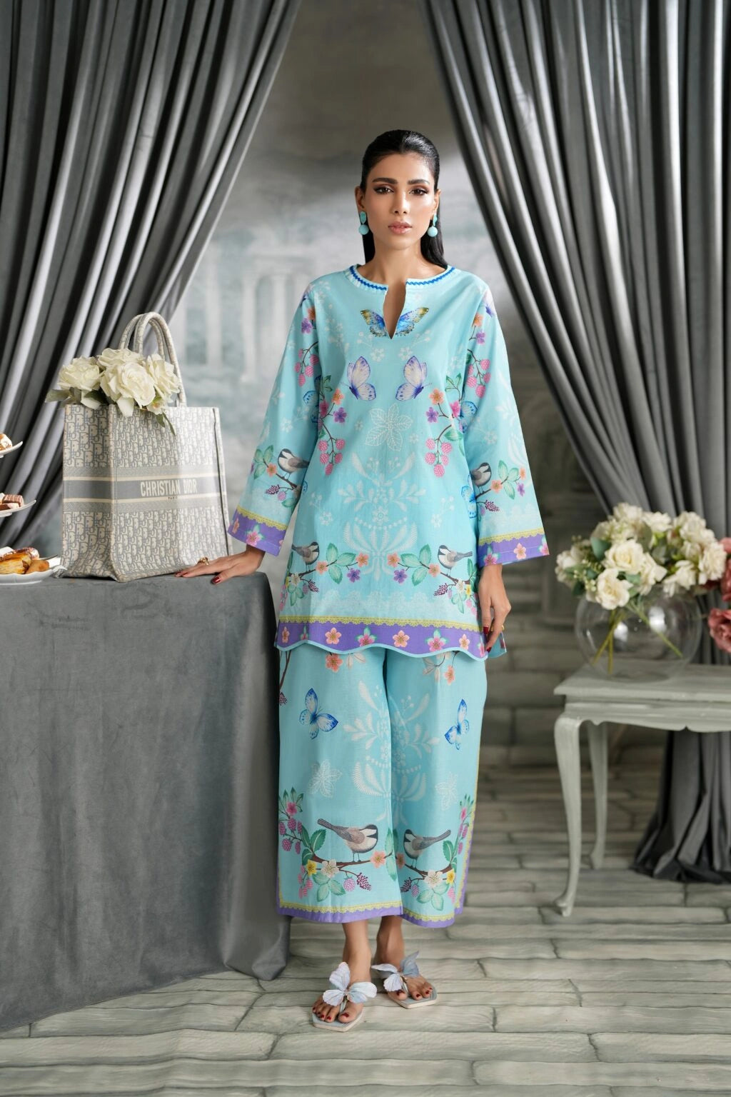 REGALIA Lawn RTW Printed Co-Ord Set – 2 Piece | CB1-2