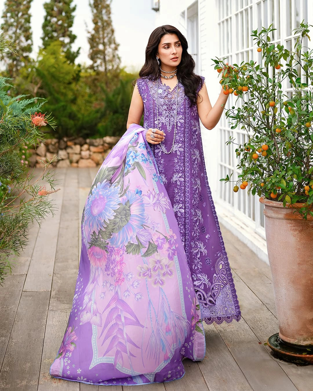 Mushq A Moi Luxury Lawn ’26 | Embroidered 3-Piece Unstitched Suit (Lovers Lane)