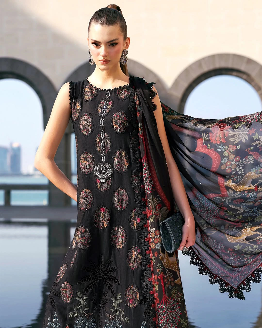 MARIA B LUXURY 3 Piece Embroidered Lawn Suit (Unstitched)