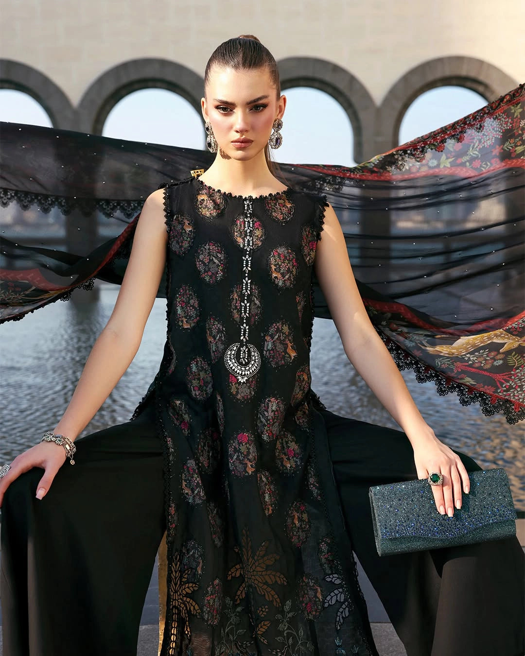 MARIA B LUXURY 3 Piece Embroidered Lawn Suit (Unstitched)