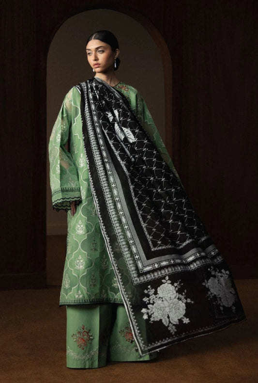 ZSJ SATORI – Stillness & Luxury | Embroidered Pima Lawn Unstitched 3-Piece Suit MIDORIYA-D6