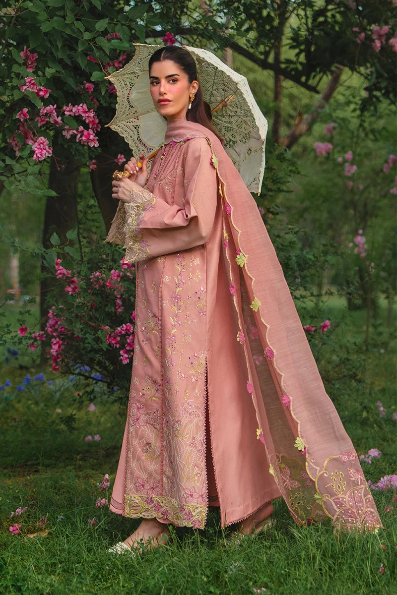 Rang Rasiya- Embroidered Lawn 3PC Unstitched Suit with Net Dupatta (Rania)