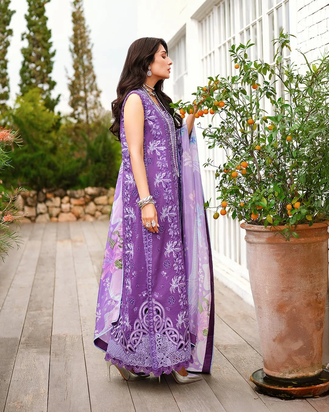 Mushq A Moi Luxury Lawn ’26 | Embroidered 3-Piece Unstitched Suit (Lovers Lane)