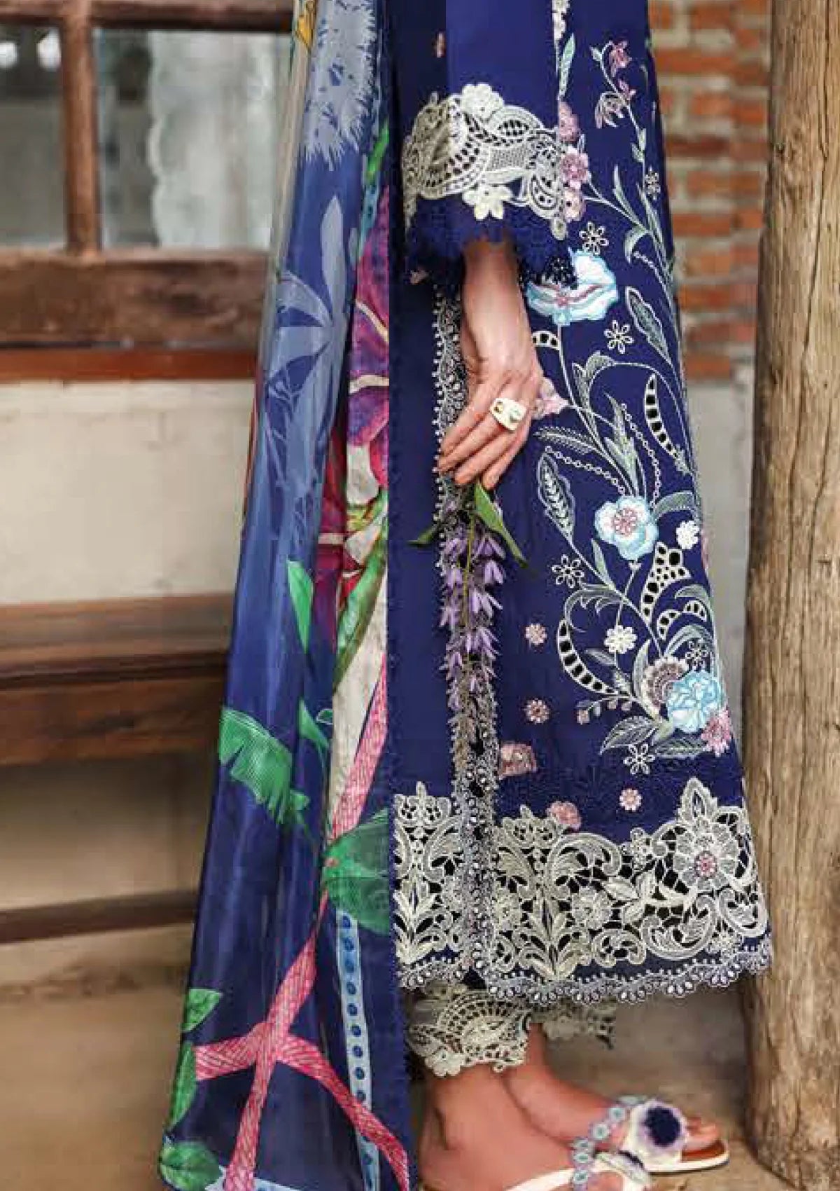 Hemline By Mushq - Secret Garden 26 Unstitched Suit (Sylphae)