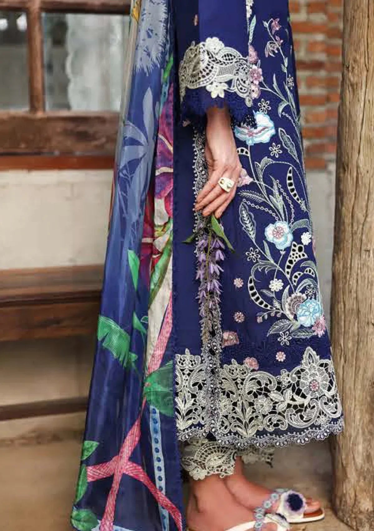 Hemline By Mushq - Secret Garden 26 Unstitched Suit (Sylphae)