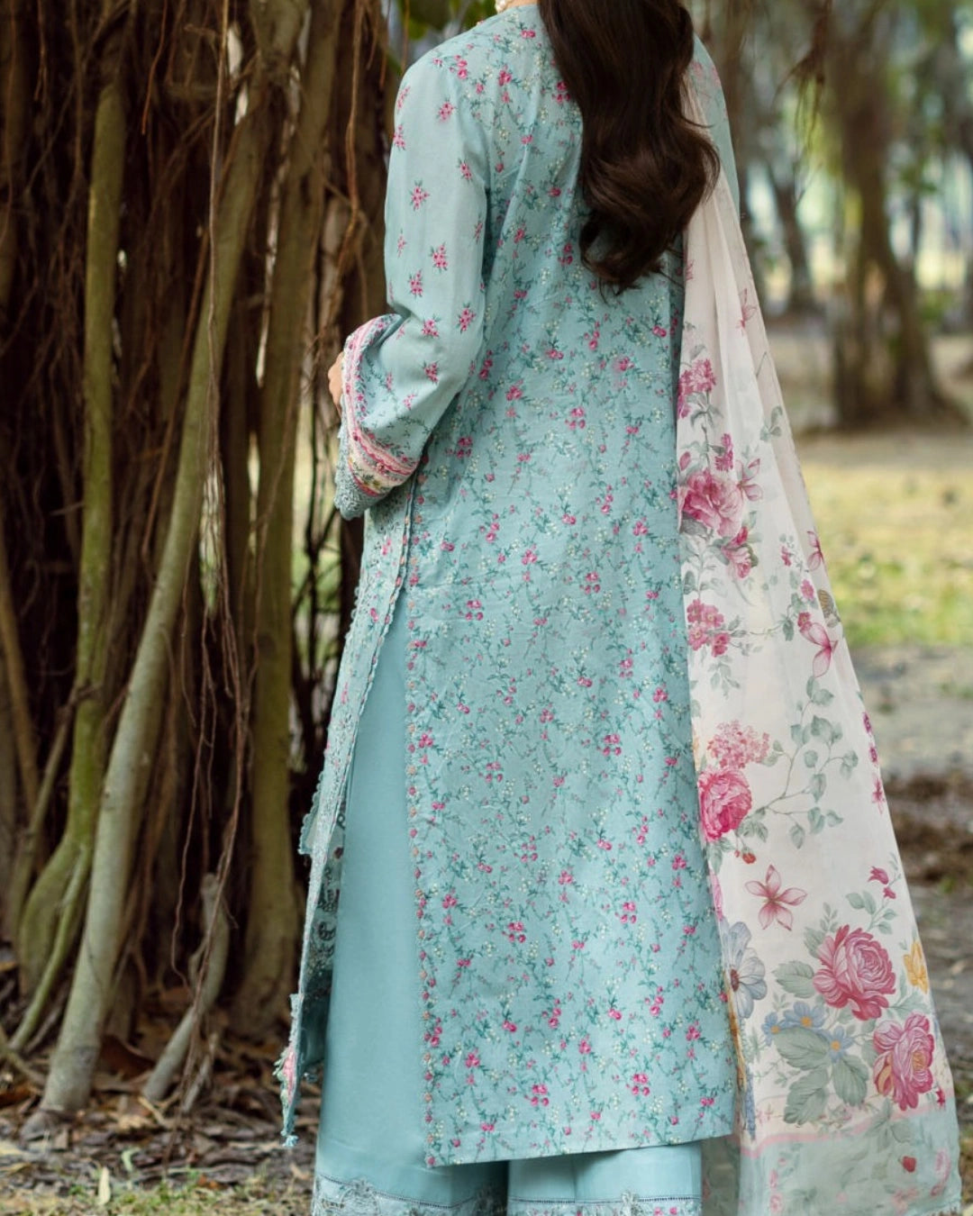 ELAF PREMIUM - Chikankari - Prints Collection with Chiffon (unstitched)