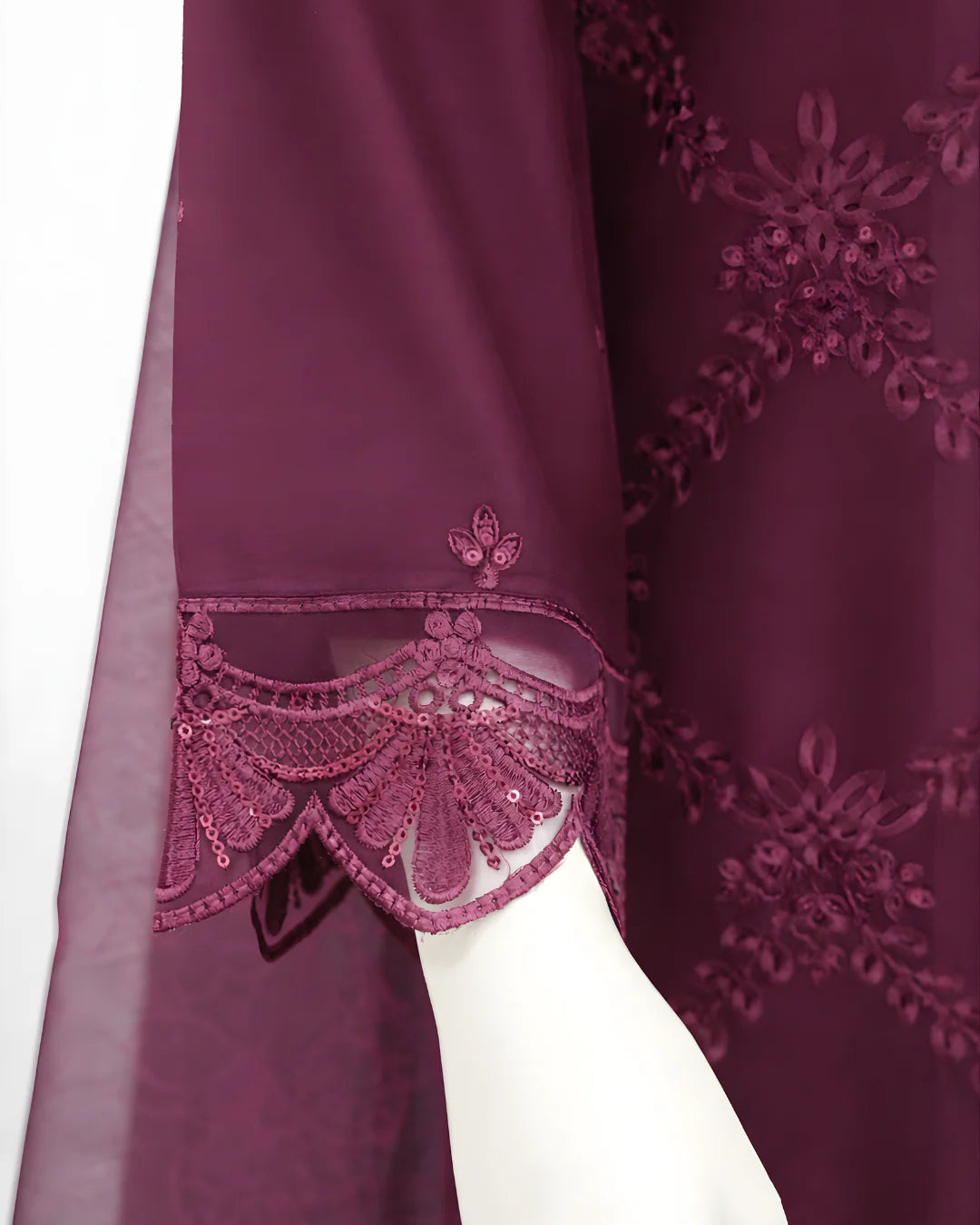 Pasand of Lahore 3-Piece Premium Viscose Suit – Mehroon (PL-372)