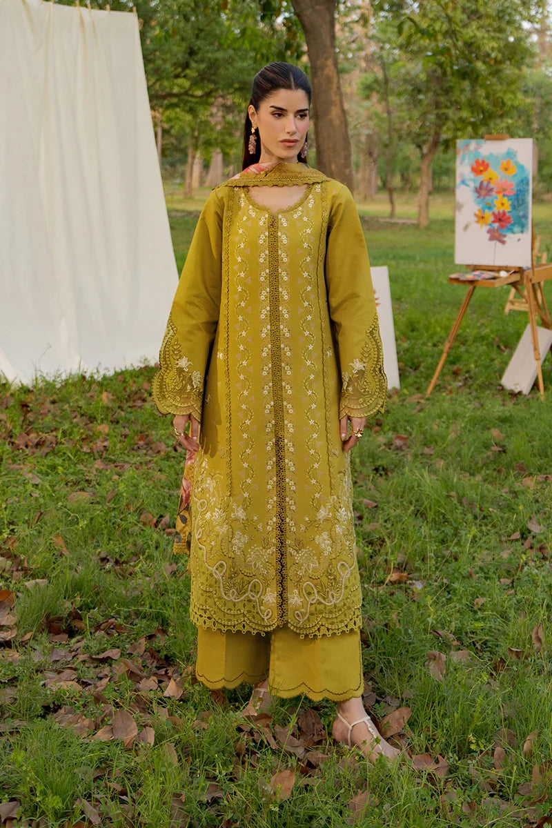 Rang Rasiya- Embroidered Lawn 3PC Unstitched Suit with Net Dupatta (Haya)