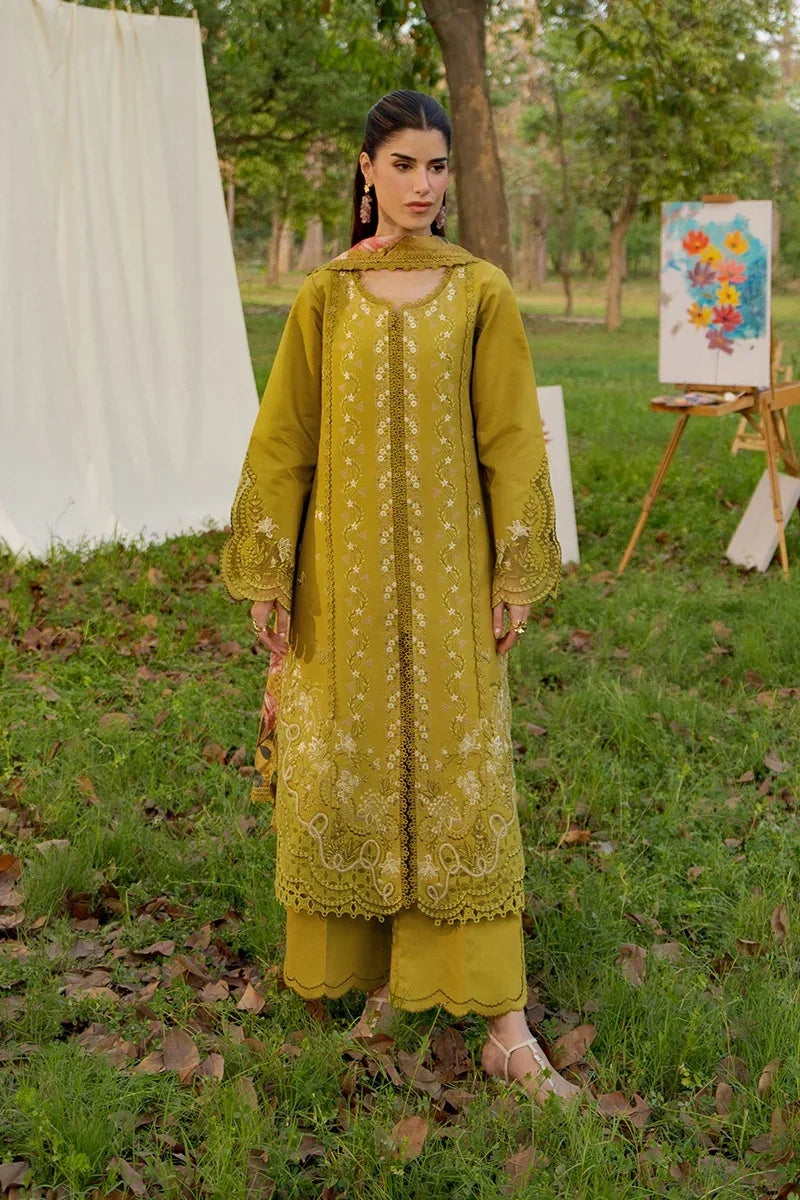 Rang Rasiya- Embroidered Lawn 3PC Unstitched Suit with Net Dupatta (Haya)