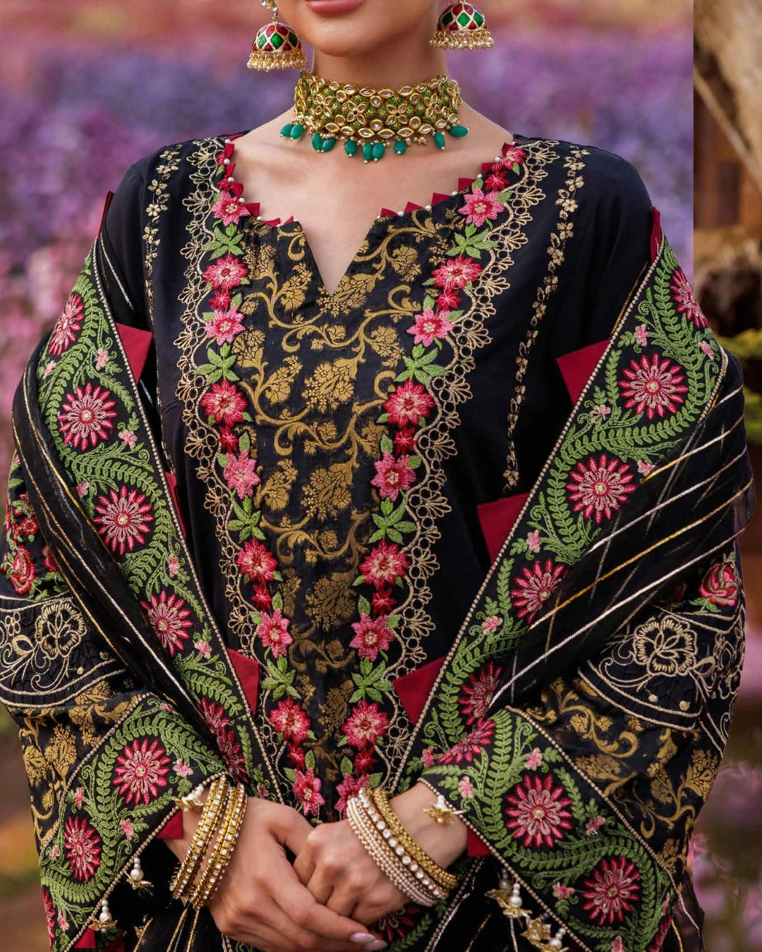 Charizma Zouq Eid Premium 3-Piece Embroidered Lawn Suit (Unstitched) CZ5-03