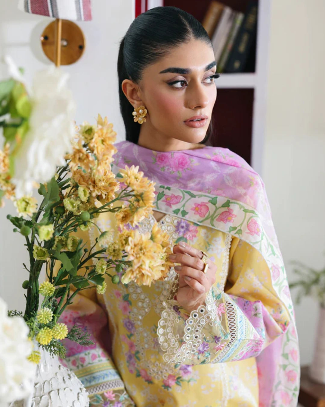 NISSA Floral Symphony – Embroidered & Printed Lawn Suit by Rajbari (Unstitched) 03