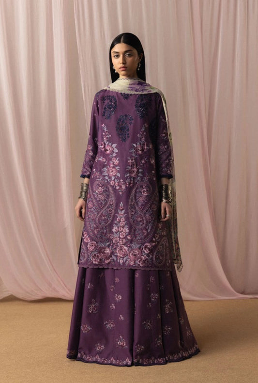 ZSJ SATORI – Stillness & Luxury | Embroidered Pima Lawn Unstitched 3-Piece Suit SUMIRE-D2