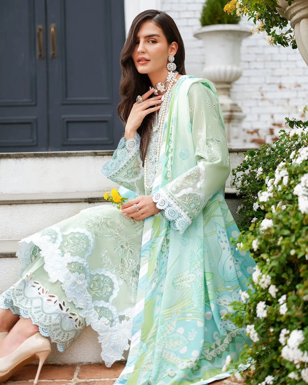 Mushq A Moi Luxury Lawn ’26 | Embroidered 3-Piece Unstitched Suit (Love Escapе)