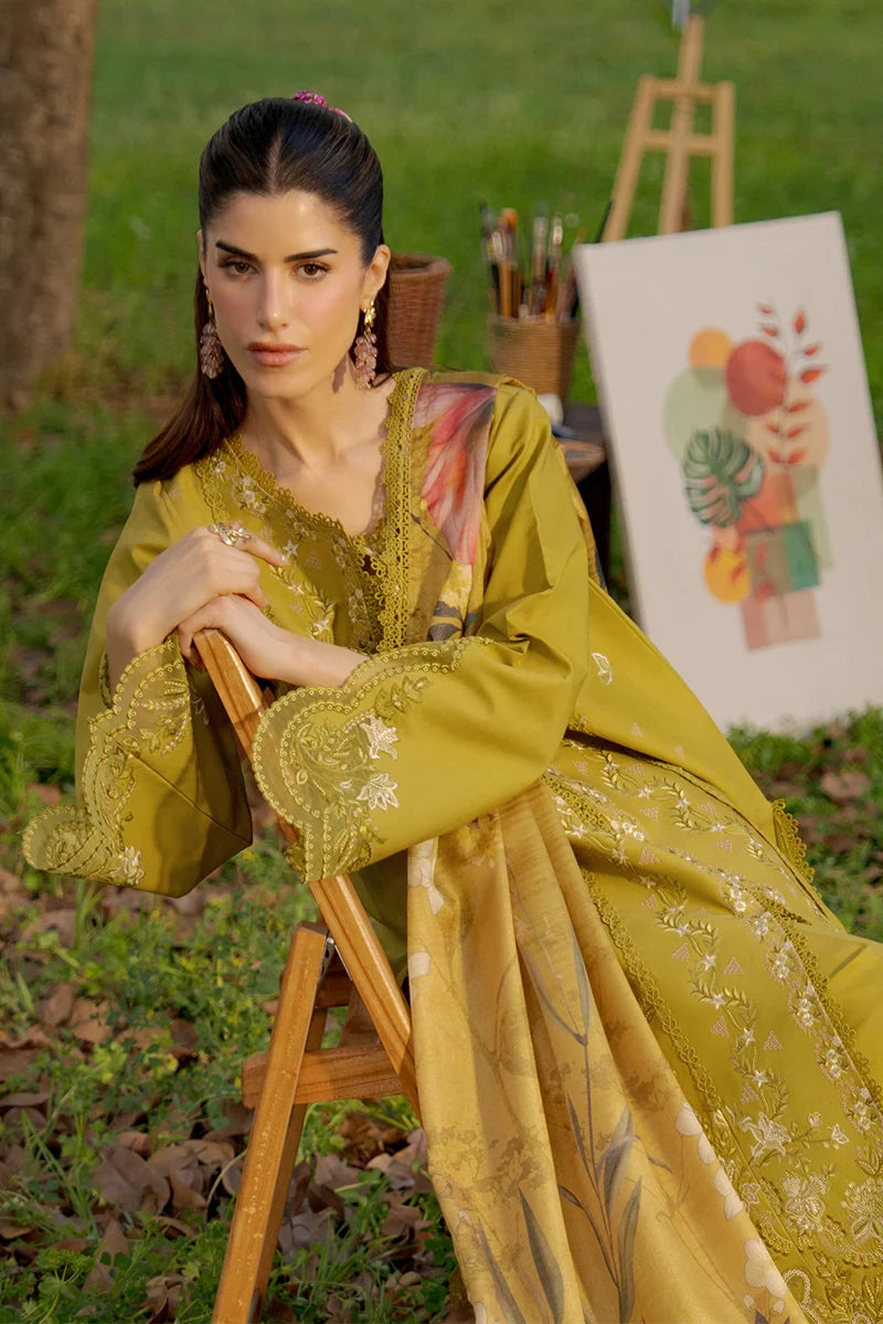 Rang Rasiya- Embroidered Lawn 3PC Unstitched Suit with Net Dupatta (Haya)