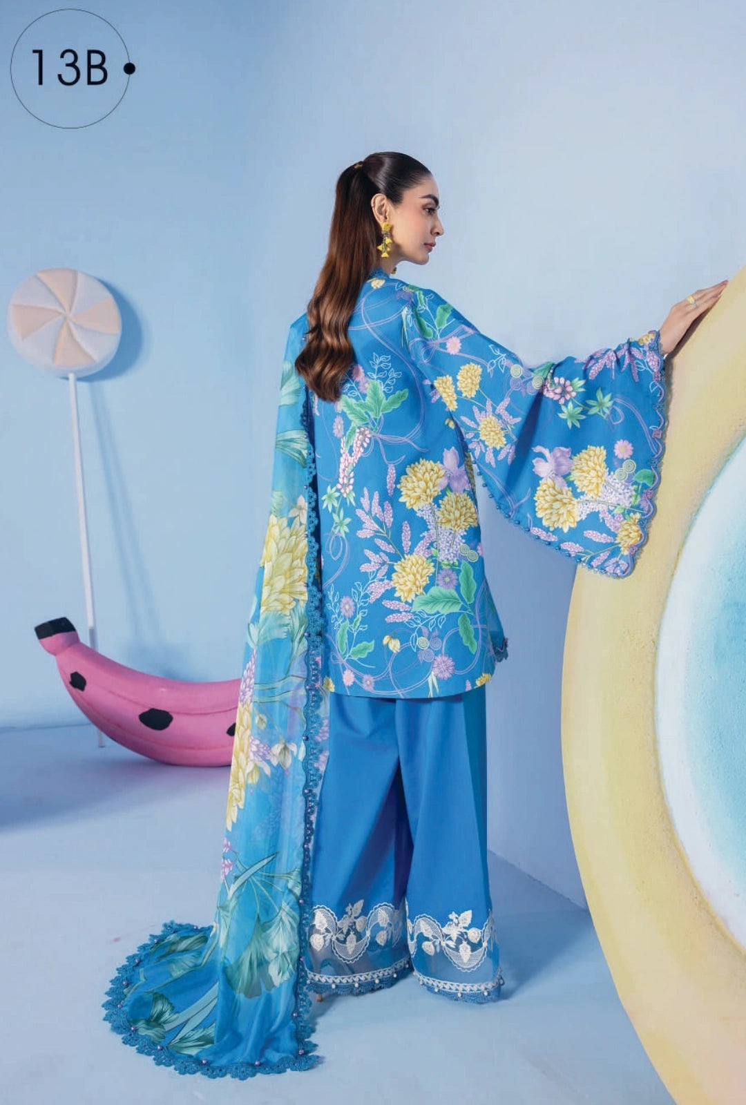 MariaB MBasics Printed & Embroidered Lawn Unstitched 3 Piece Suit (unstitched)