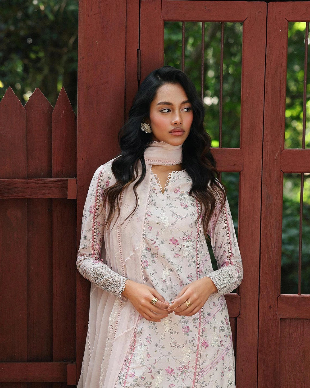Qalamkar Qprints | Digital Printed Lawn Chikankari Embroidered Suit | AILSA