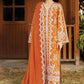 Afrozeh ELYORA 3-Piece Unstitched Lawn Suit | Tangerine-Orange Embroidered Shirt with Sheer Dupatta