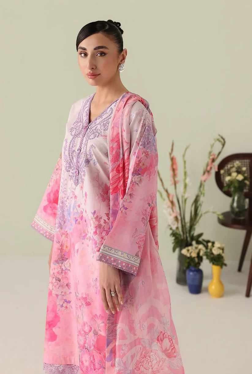 Roheenaz Rosette 3-Piece stitched Lawn Suit (Petal Whispers)