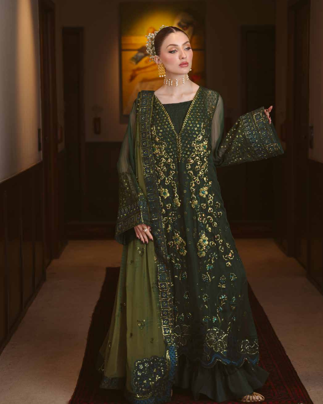 Elaya by Nureh Embroidered Luxury Chiffon Unstitched 3 Piece Suit (NEL-93)
